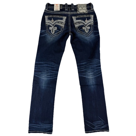 Rock Revival Kayden Straight Cut Denim SJ207 Jeans Size 31/34 Flap Pockets NWT - Picture 1 of 16